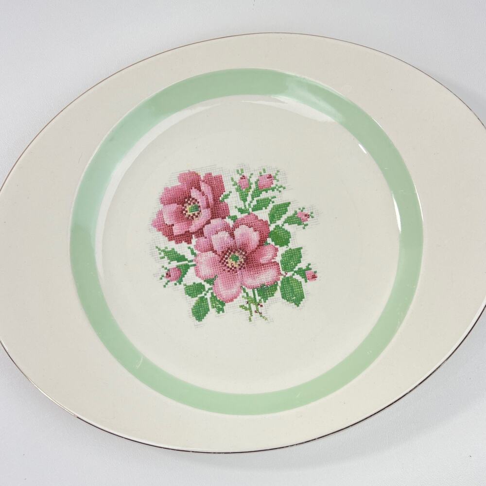 The Cronin China Co. Oval Platter Minerva Ohio Union Label Affiliated